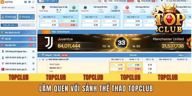 Làm quen với sảnh Thể Thao Topclub